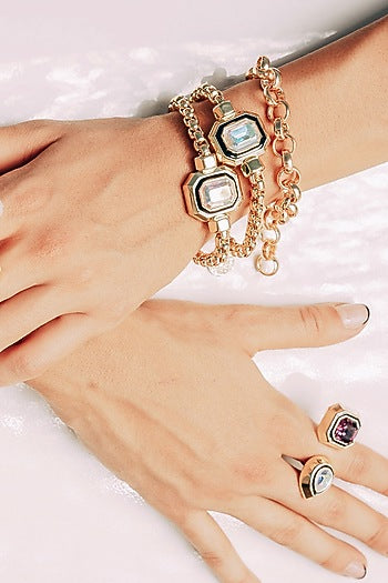 Gold Finish Amethyst Bracelet