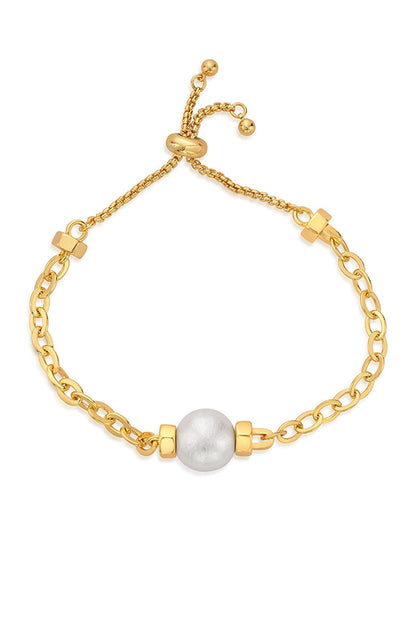 Gold Finish Pearl Bracelet