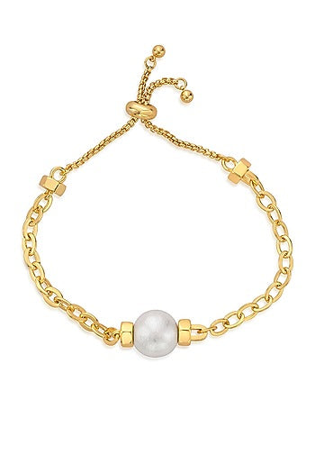 Gold Finish Pearl Bracelet