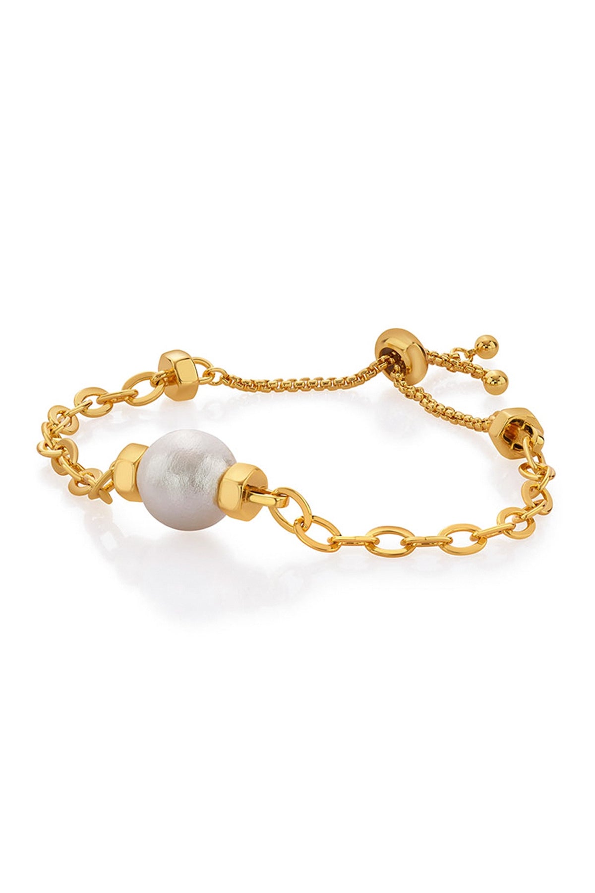 Gold Finish Pearl Bracelet