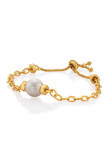 Gold Finish Pearl Bracelet