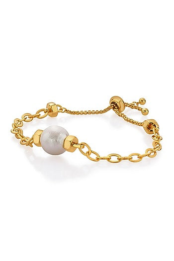 Gold Finish Pearl Bracelet