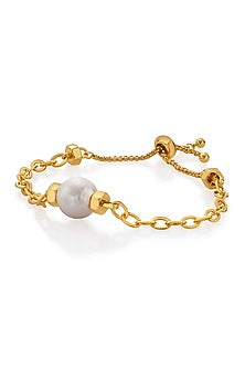 Gold Finish Pearl Bracelet