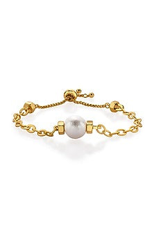 Gold Finish Pearl Bracelet
