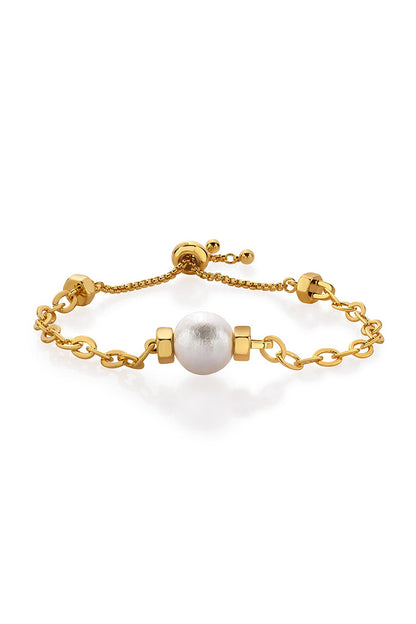 Gold Finish Pearl Bracelet