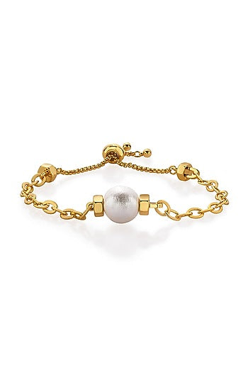Gold Finish Pearl Bracelet