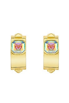 Gold Finish White Abalone Earrings