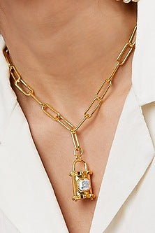 Gold Finish Pendant Necklace