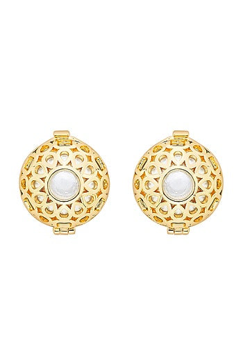 Gold Plated Pearl Stud Earrings