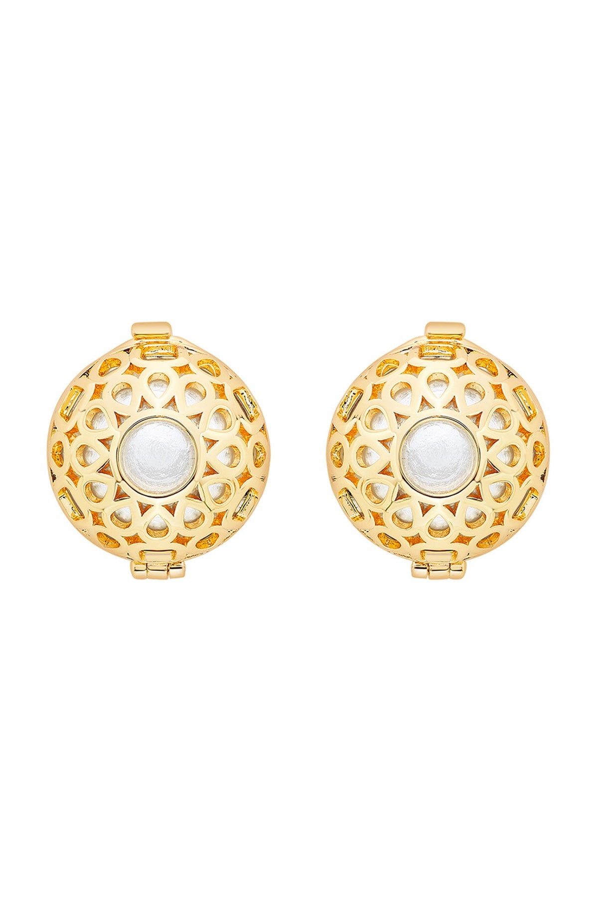 Gold Plated Pearl Stud Earrings
