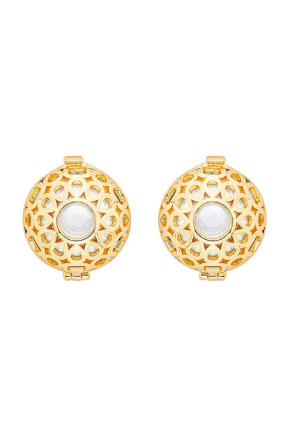 Gold Plated Pearl Stud Earrings