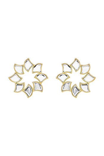 Gold Plated Floral Stud Earrings