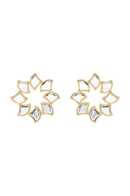 Gold Plated Floral Stud Earrings