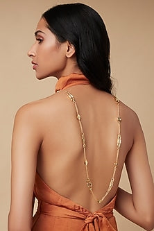 Gold Finish Crystal Necklace