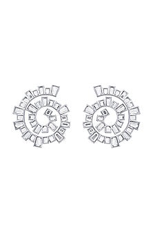 White Finish Spiral Earrings