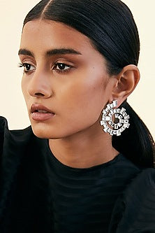 White Finish Spiral Earrings
