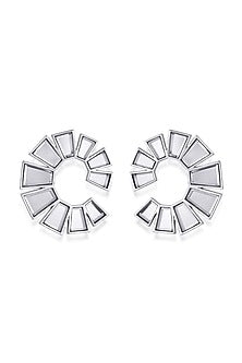 White Finish Hand-Cut Mirror Earring