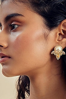 Gold Finish Stud Earrings