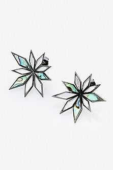 Gold Finish Mirror Earrings