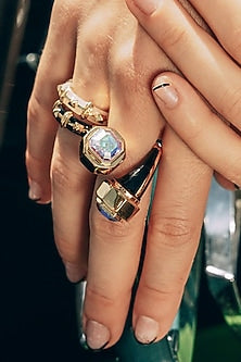 Gold Finish Abalone Ring