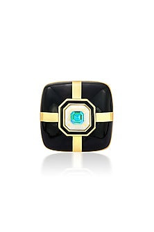 Gold Finish Amethyst Ring