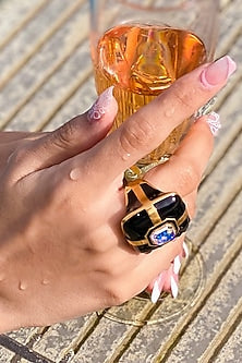 Gold Finish Amethyst Ring