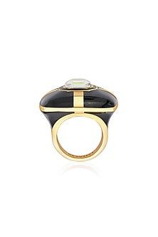Gold Finish Amethyst Ring