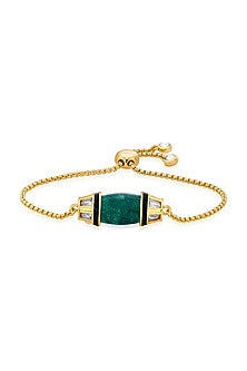 Gold Plated Quartz & Mirror Bracelet
