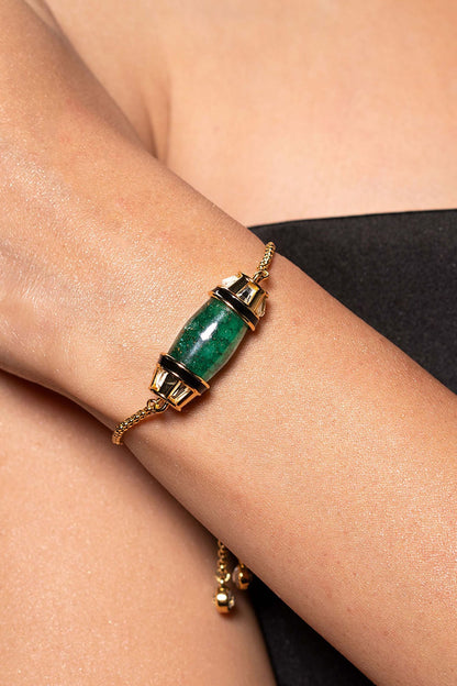 Gold Plated Quartz & Mirror Bracelet