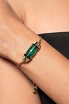 Gold Plated Quartz & Mirror Bracelet