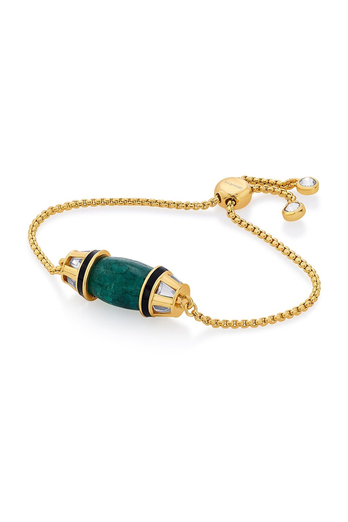 Gold Plated Quartz & Mirror Bracelet