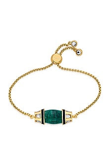 Gold Plated Quartz & Mirror Bracelet