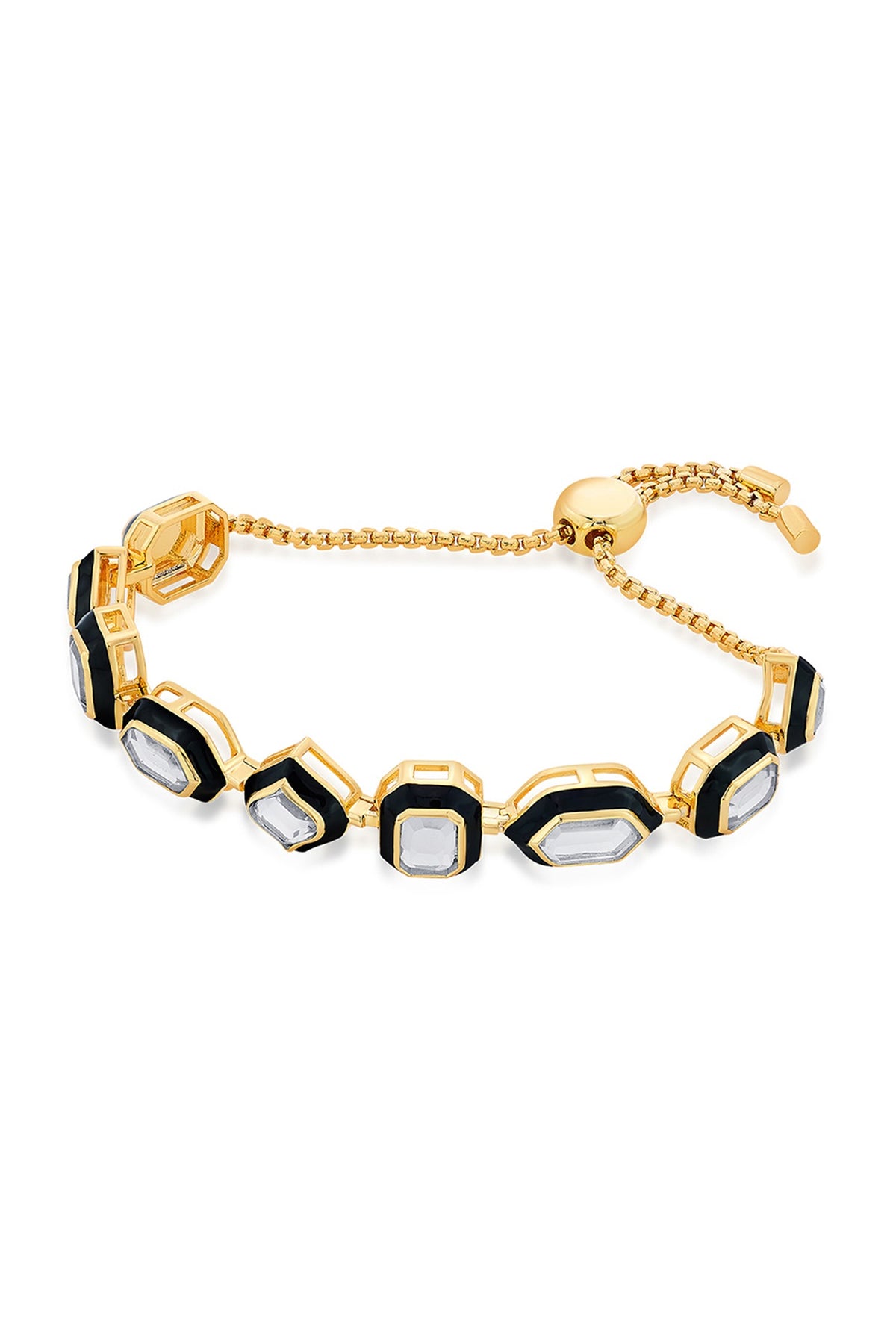 Gold Plated Mirrors & Pearls Bracelet