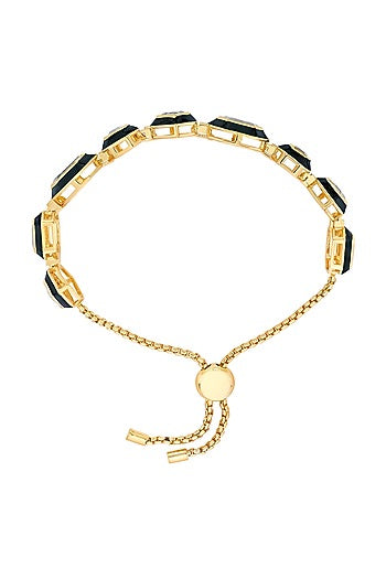 Gold Plated Mirrors & Pearls Bracelet
