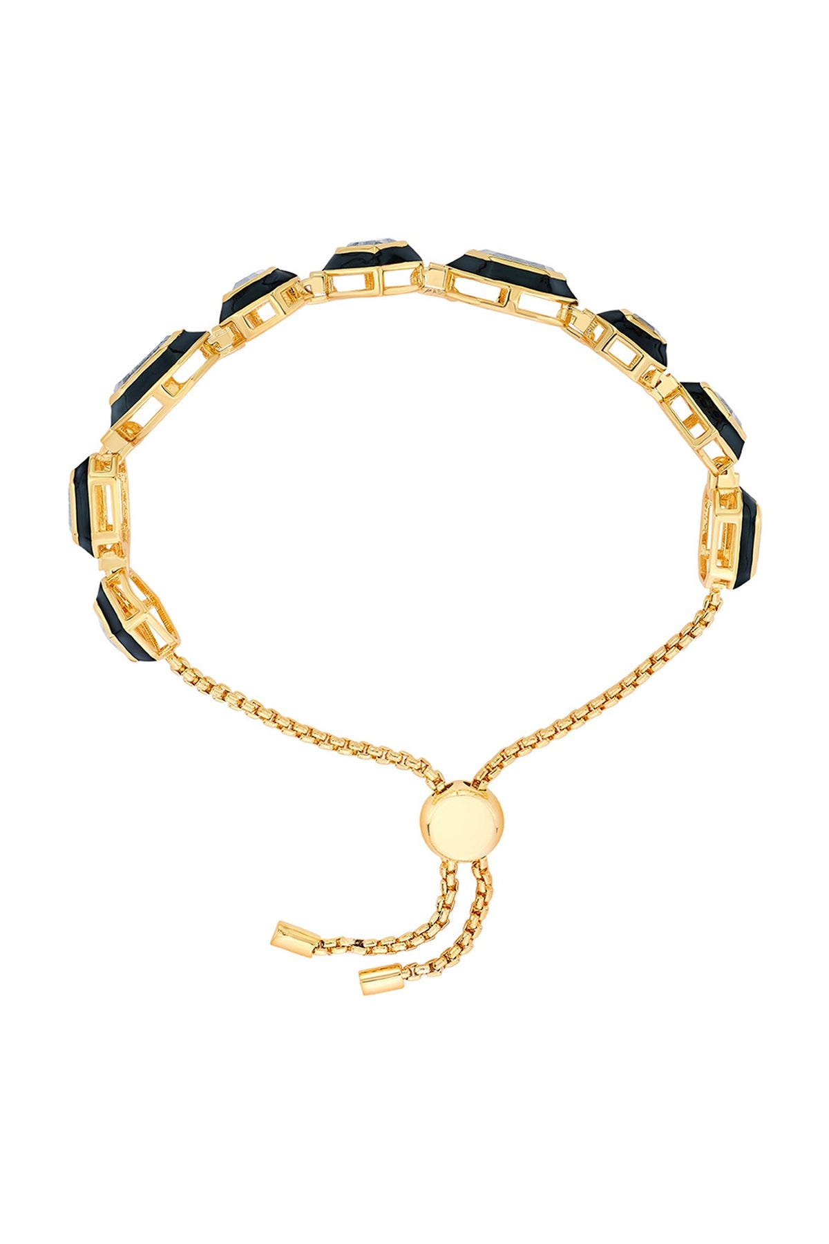 Gold Plated Mirrors & Pearls Bracelet
