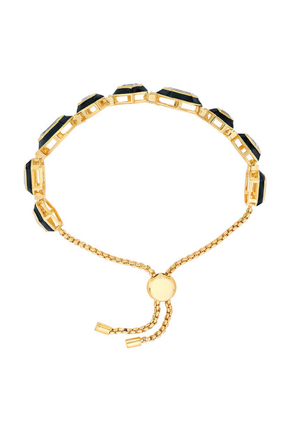 Gold Plated Mirrors & Pearls Bracelet