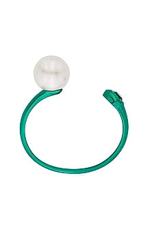 Gold Plated Mirror & Pearls Cuff