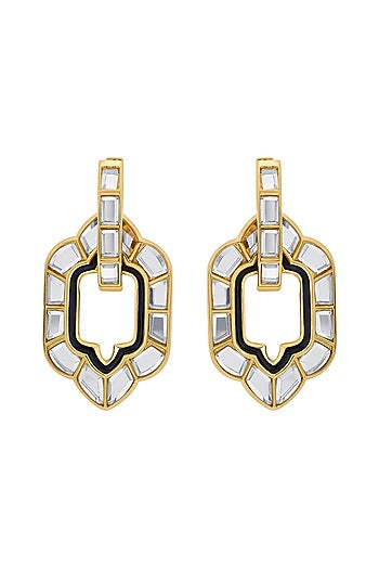 Gold Plated Mirror Stud Earrings