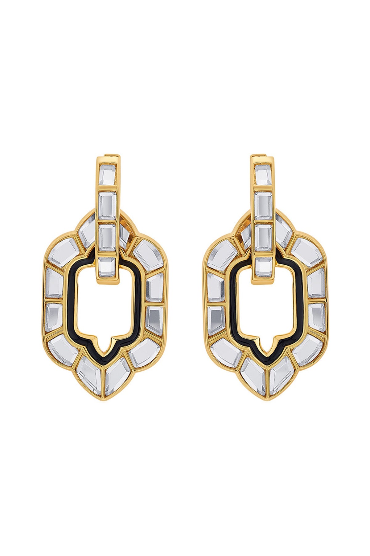 Gold Plated Mirror Stud Earrings