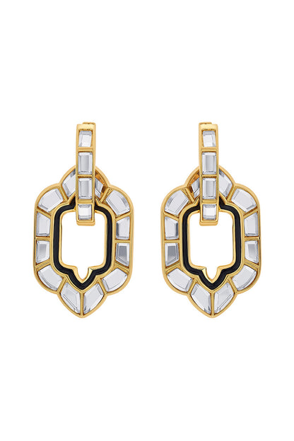 Gold Plated Mirror Stud Earrings