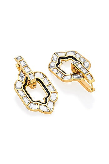 Gold Plated Mirror Stud Earrings