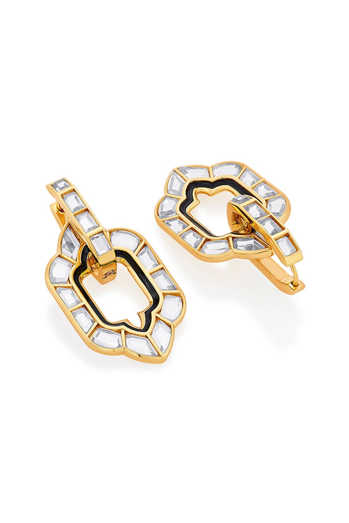 Gold Plated Mirror Stud Earrings