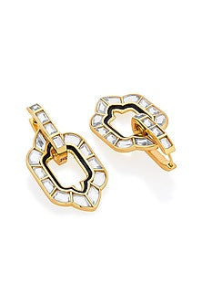 Gold Plated Mirror Stud Earrings