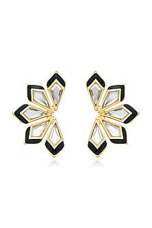 Gold Plated Floral Motifs Stud Earrings