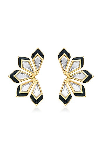 Gold Plated Floral Motifs Stud Earrings