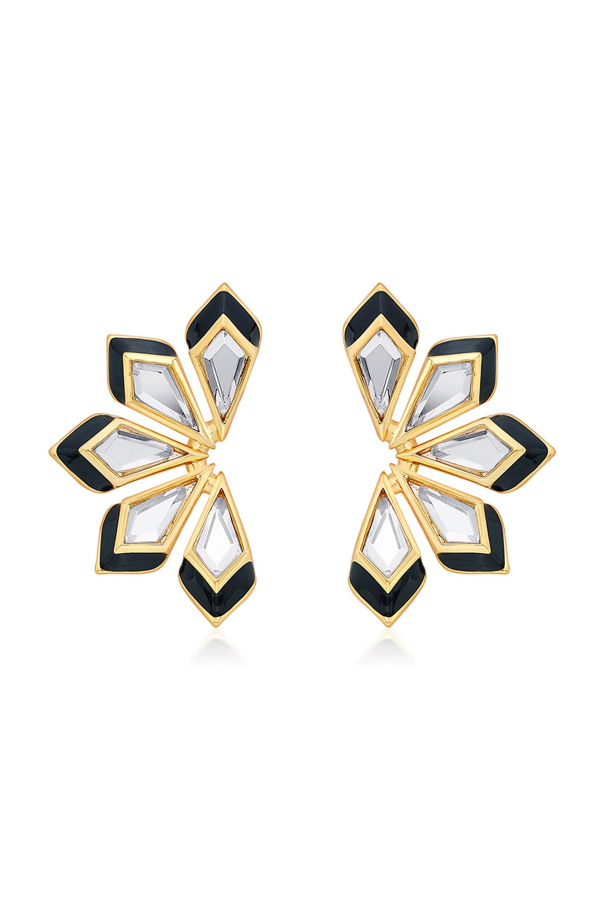 Gold Plated Floral Motifs Stud Earrings