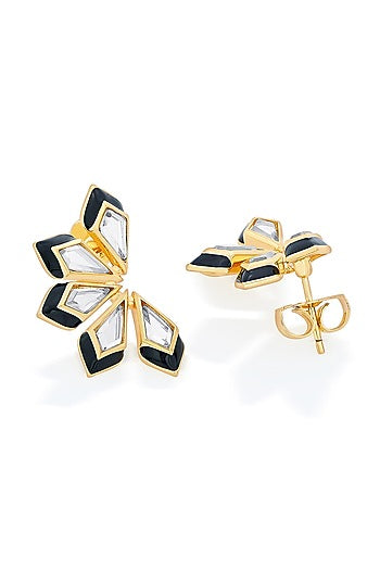 Gold Plated Floral Motifs Stud Earrings