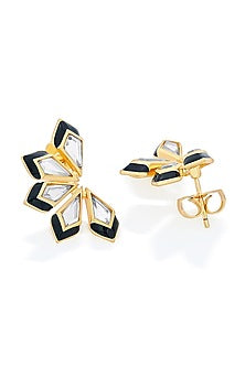 Gold Plated Floral Motifs Stud Earrings