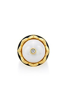 Gold Finish Pearl Dome Ring