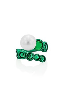 Gold Finish Pearl & Mirror Ring
